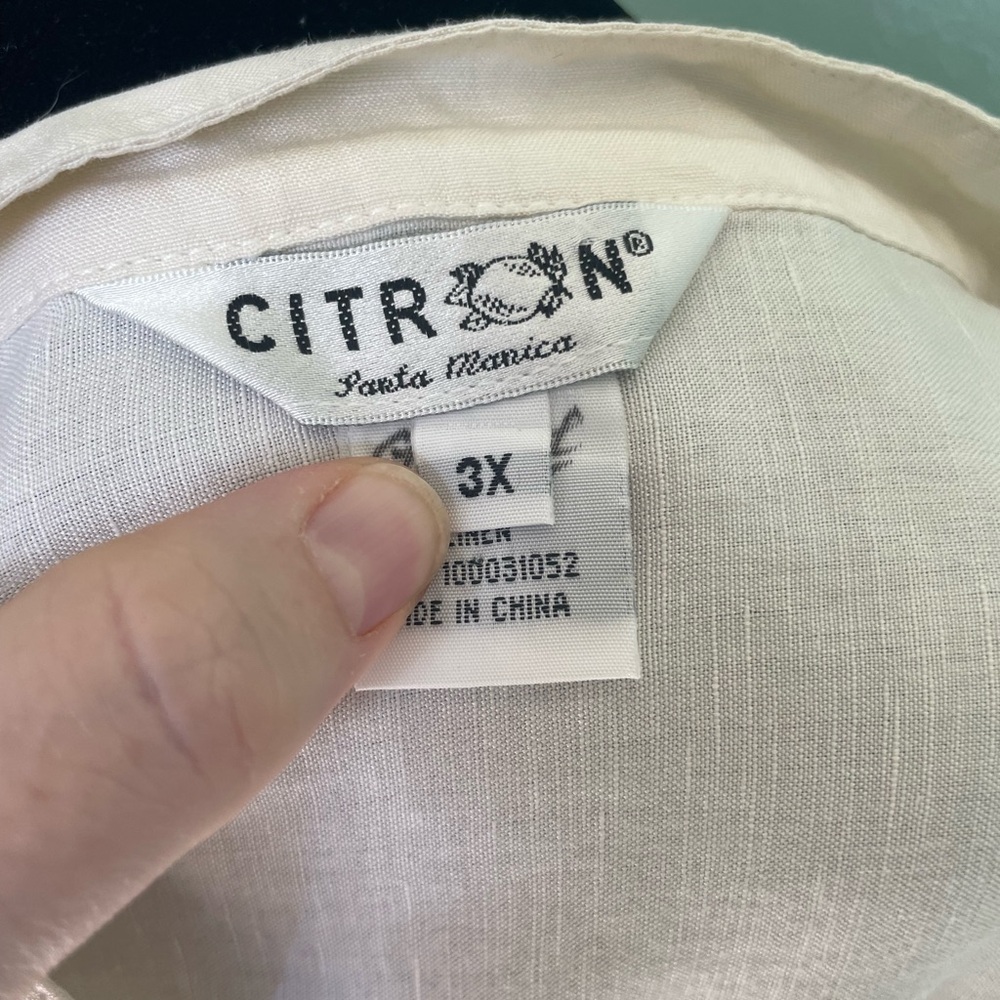 Citron White Blouse with Colorful Embroidery - Picture 6 of 8